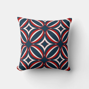 Red, White & Blue Art Deco Pillow