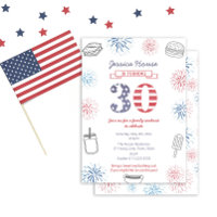Red White Blue Backyard Family 30th Birthday Party