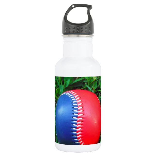 Red White & Blue Baseball 532 Ml Water Bottle (Front)