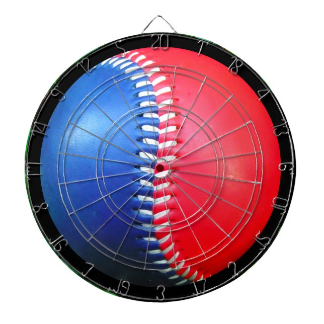 Red White & Blue Baseball Dart Board (Front)
