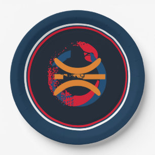 Red/White/Blue Basketball 9" Plates