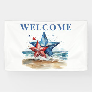 Red White Blue BBQ at the Beach Banner
