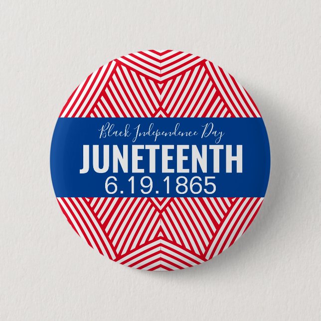 Red White Blue Black Independence Day JUNETEENTH 6 Cm Round Badge (Front)