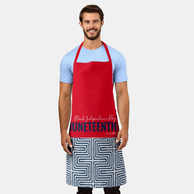 Red White Blue Black Independence Day JUNETEENTH Apron (Worn)