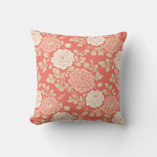 Red White Blue Block Print Stripes Cushion
