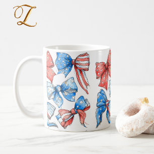Red, White & Blue Bows Coffee Mug
