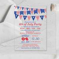 Red, White & Blue Bunting Flags 4th Of July Party