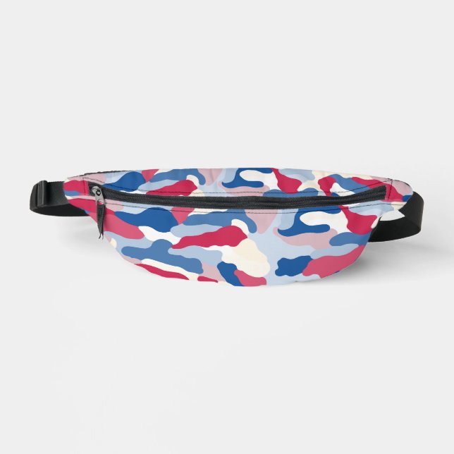 Red White & Blue Camouflage  Bum Bags (Front)