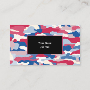Red White & Blue Camouflage Business Card