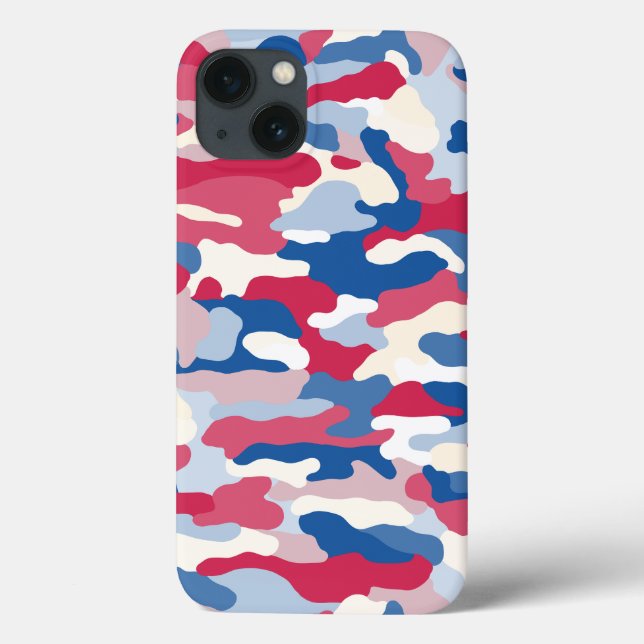 Red White & Blue Camouflage Case-Mate iPhone Case (Back)