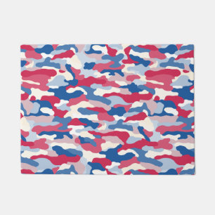 Red White & Blue Camouflage Doormat