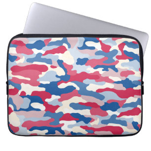 Red White & Blue Camouflage Laptop Sleeve