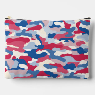 Red White & Blue Camouflage Large Accessory Pouch