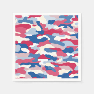 Red White & Blue Camouflage Napkin