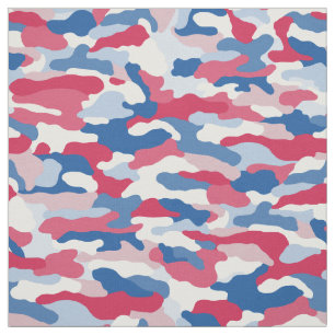 Red White & Blue Camouflage (small scale) Fabric
