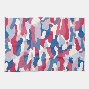 Red White & Blue Camouflage Tea Towel