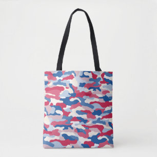 Red White & Blue Camouflage Tote Bag