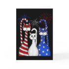 Red White Blue Cats Usa Flag Firework 4th Of July 