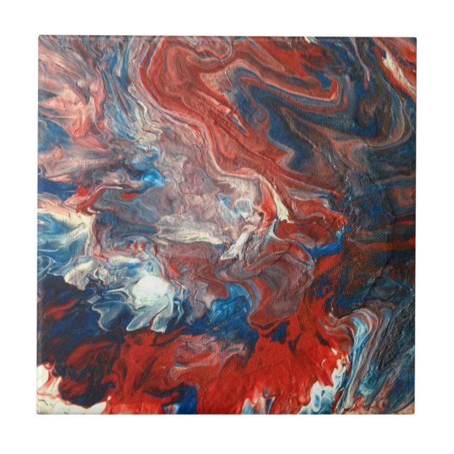 Red, White, Blue Ceramic Tile (Front)