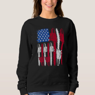 Red White Blue Chainsaw American Arborist 4th Of J Sweatshirt