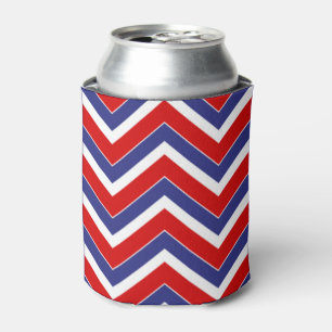 Red,White,Blue Chevron 1-DRINK CAN COOLER
