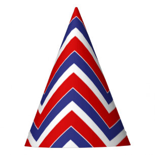 Red,White,Blue Chevron 1-PAPER PARTY HATS