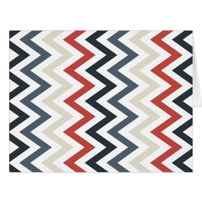 Red White Blue Chevron Geometric Designs Colour (Front Horizontal)