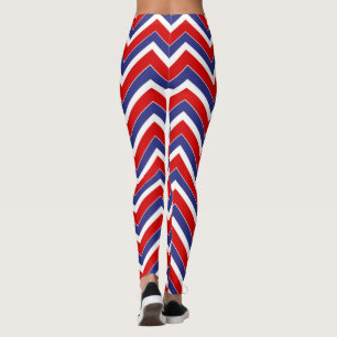 Red-White-Blue-Chevron-LEGGINGS Leggings