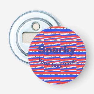 Red White Blue Circles Stripes Bottle Opener