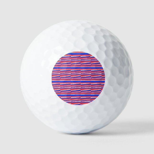 Red White Blue Circles Stripes  Golf Balls (Front)