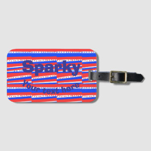 Red White Blue Circles Stripes Luggage Tag