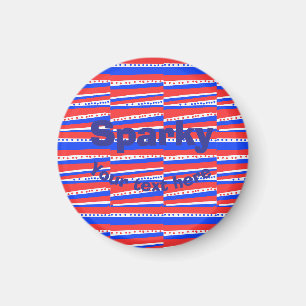 Red White Blue Circles Stripes Magnet