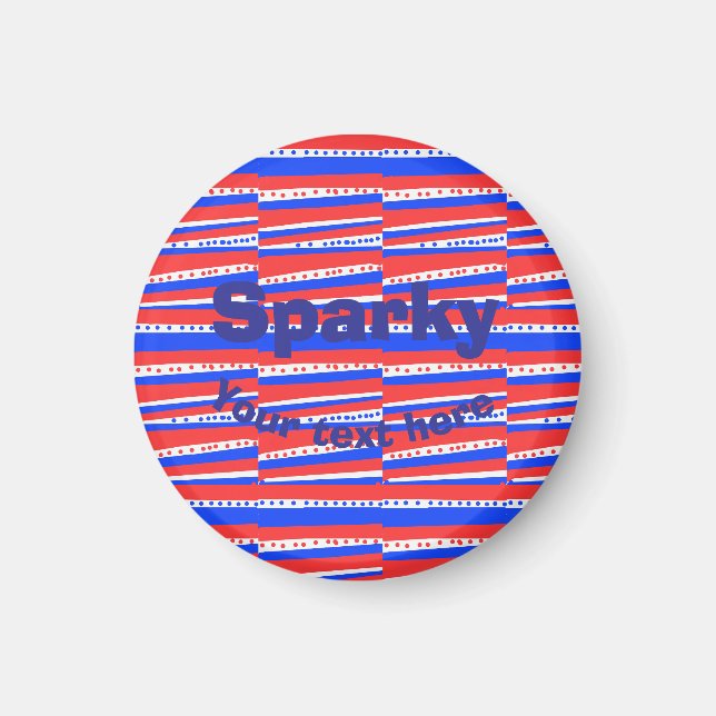Red White Blue Circles Stripes Magnet (Front)