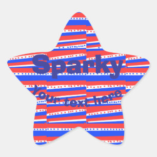 Red White Blue Circles Stripes Star Sticker