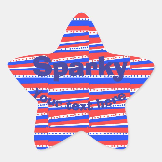 Red White Blue Circles Stripes Star Sticker (Front)