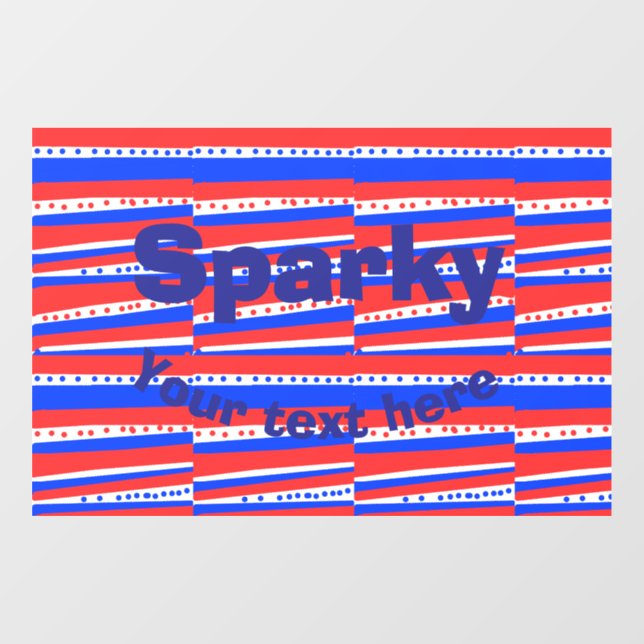 Red White Blue Circles Stripes Window Cling (Sheet)