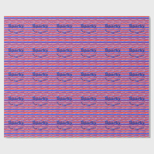 Red White Blue Circles Stripes Wrapping Paper