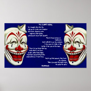 RED, WHITE, & BLUE CLOWNS POSTER w/ CLOWN'S PRAYER