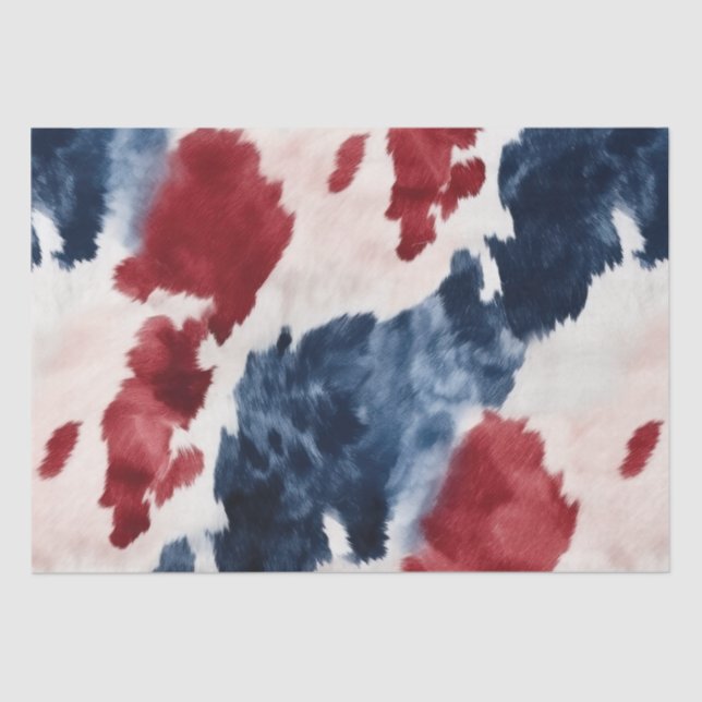 Red White Blue Cowhide Tissue Paper (Front)