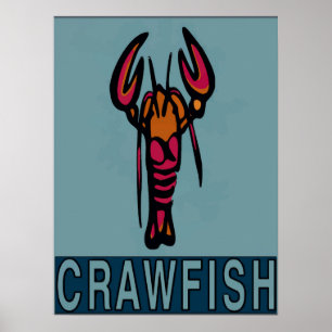 Red White Blue Crawfish Poster