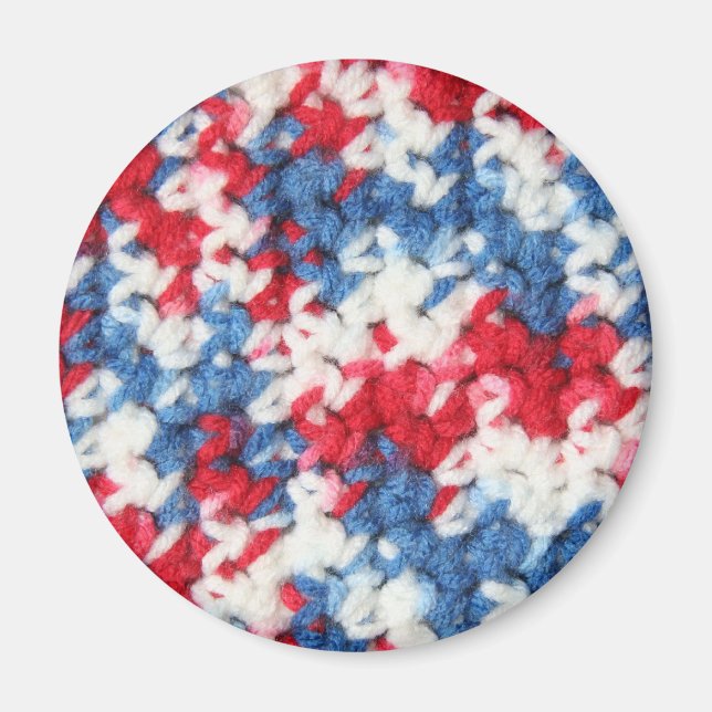 Red White Blue Crochet Magnet (Front)