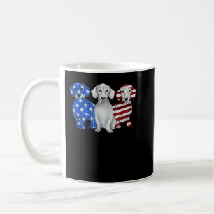 Red White Blue Dachshund American Flag 4th Of July Coffee Mug