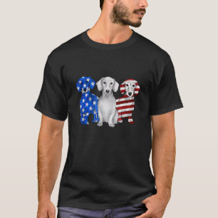 Red White Blue Dachshund American Flag 4th Of July T-Shirt
