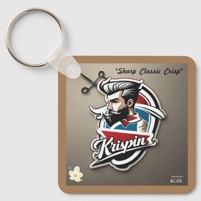 "Red White Blue Design" Key Ring (Front)