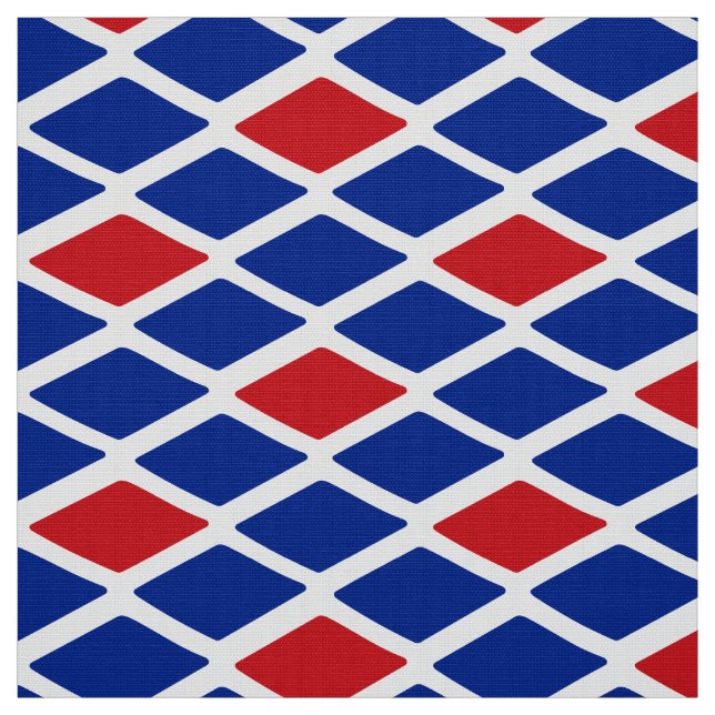 Red White Blue Diamond Snakeskin Fabric (Swatch)
