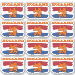 Red White Blue Dutch Flag Orange Lion Holland Stic