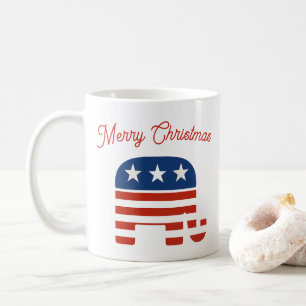 Red White Blue Elephant With White Stars Gift  Coffee Mug
