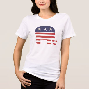 Red White Blue Elephant With White Stars Gift Tri-Blend Shirt