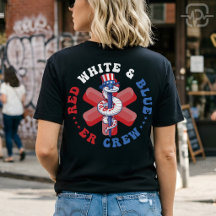 Red White Blue ER Crew Patriotic Nurse