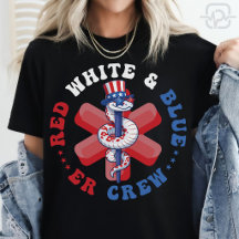 Red White Blue ER Crew Patriotic Nurse